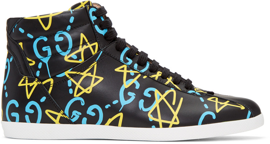 GUCCI Ghost High-Top Sneakers, Ghost Print | ModeSens