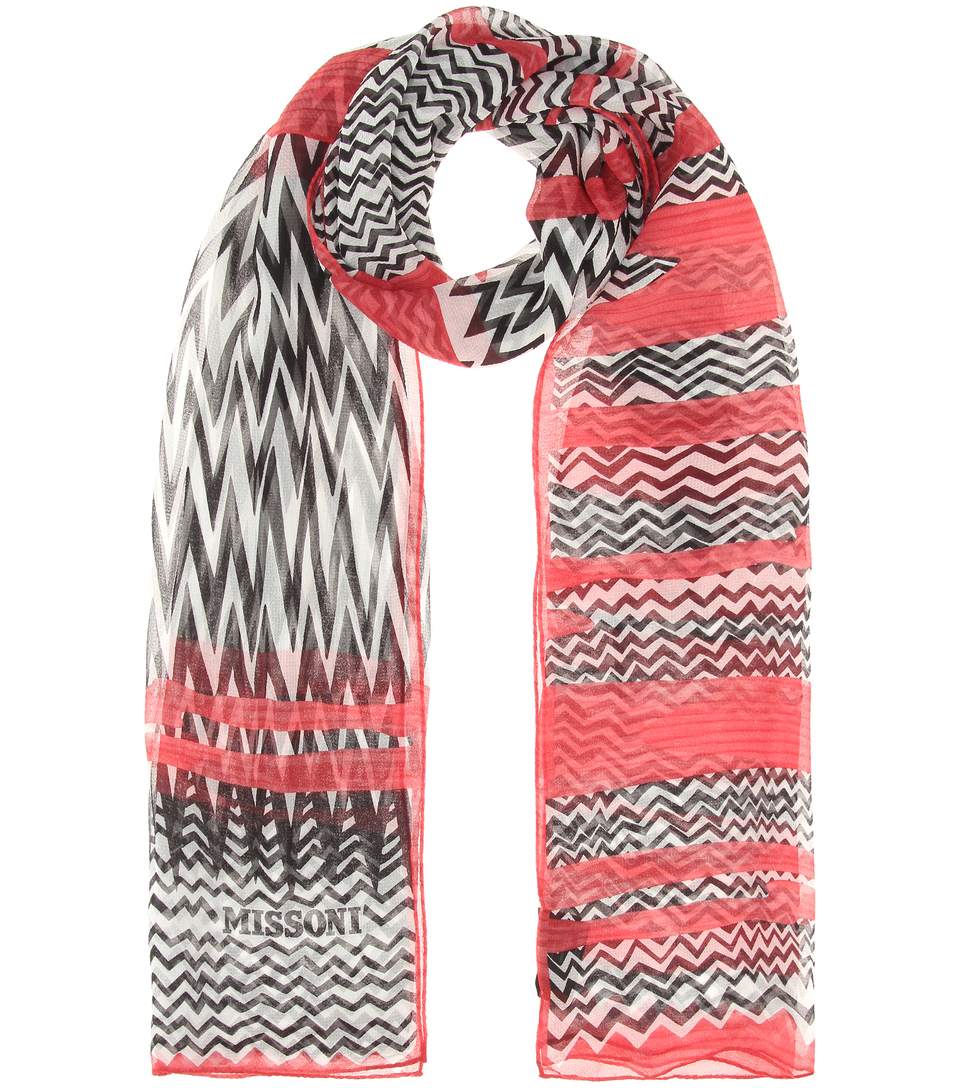 MISSONI Printed Silk Scarf in Red | ModeSens