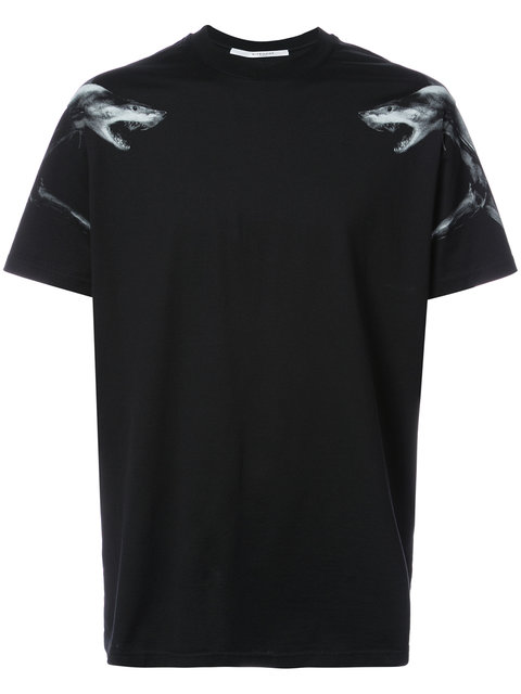 GIVENCHY Cuban Fit Shark Printed Jersey T-Shirt, Black | ModeSens