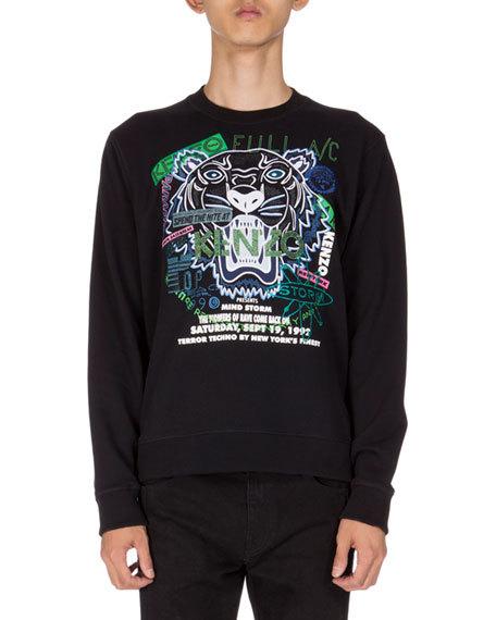 Kenzo 'Tiger X Flyer' Logo Embroidered Sweatshirt, Black | ModeSens