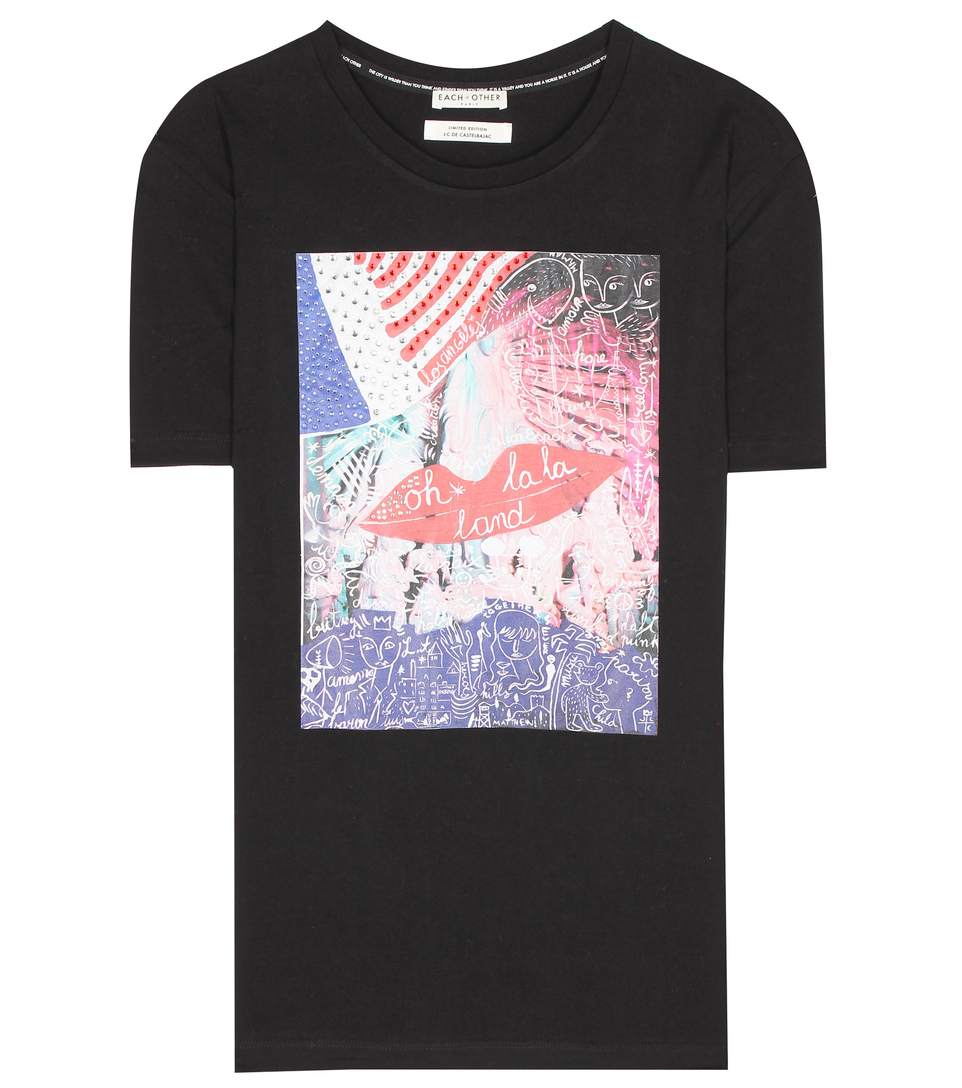 EACH X OTHER Printed Cotton T-Shirt in Llack | ModeSens