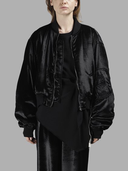 DAMIR DOMA Women'S Jytte Velvet Bomber Jacket, Black | ModeSens