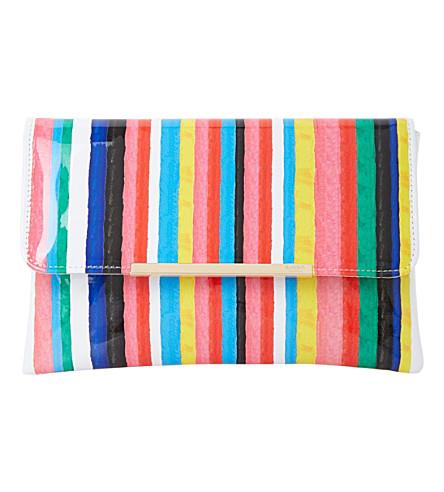 dune rainbow clutch bag