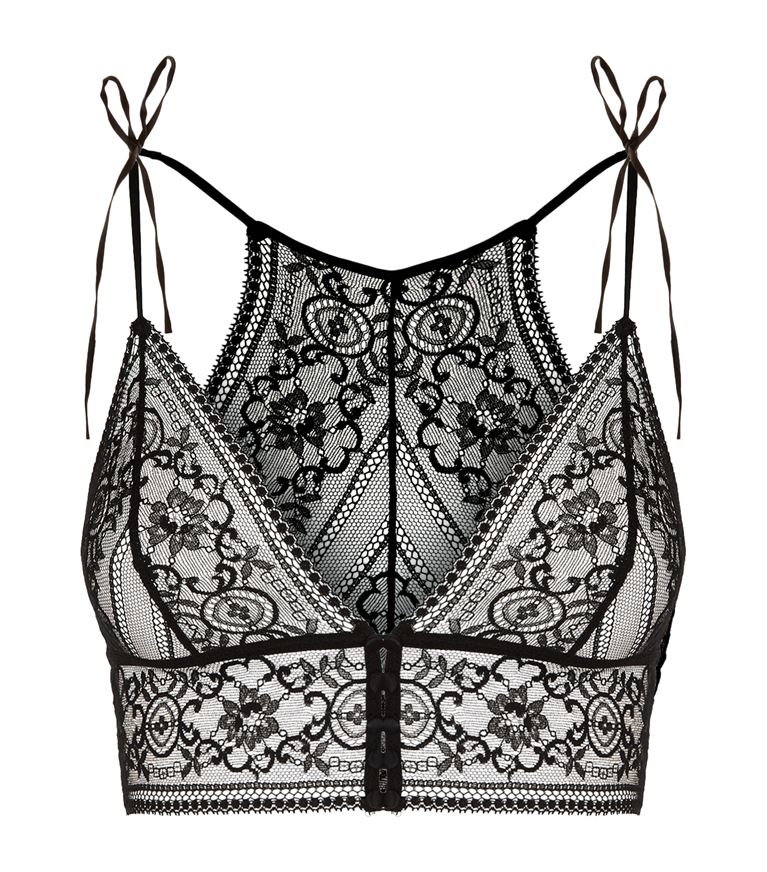 STELLA MCCARTNEY Ophelia Whistling Soft Cup Lace Bra in Black | ModeSens