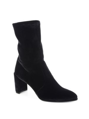 stuart weitzman stretch back leather booties