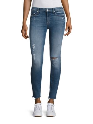 MOTHER LOOKER ANKLE FRAYED SKINNY JEANS, LOUD IS HOW I LOVE YOU | ModeSens