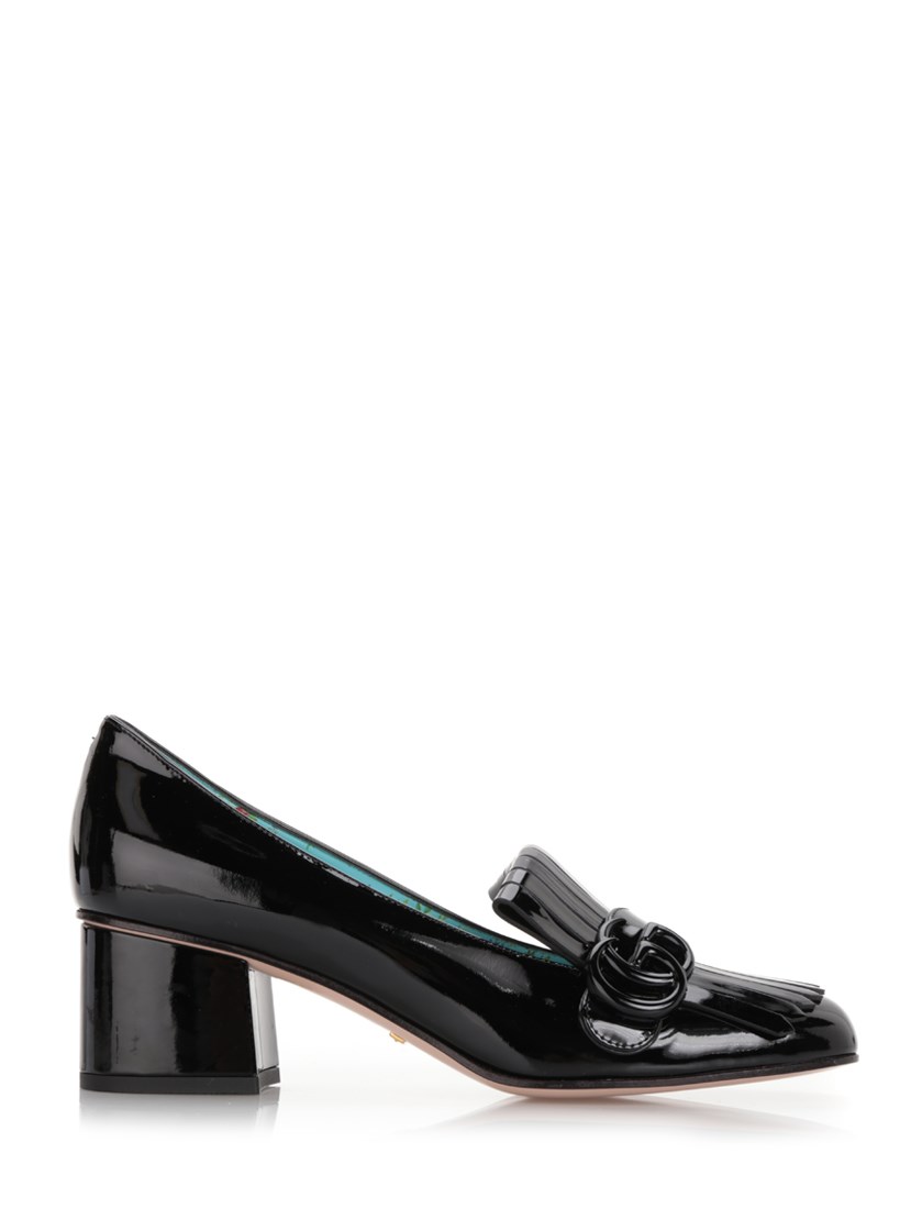 GUCCI Marmont Gg Patent Leather Loafer Pumps in Black | ModeSens