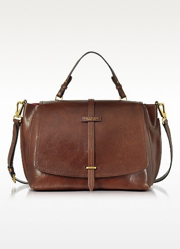 THE BRIDGE Brown Leather Dual Function Oversized Satchel Bag | ModeSens