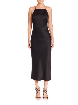 JASON WU SATIN COCKTAIL DRESS, BLACK | ModeSens