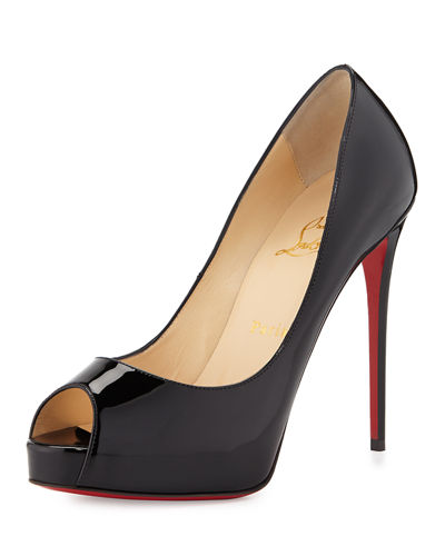 CHRISTIAN LOUBOUTIN New Very Prive 120 Patent Leather Peep Toe Pumps in ...