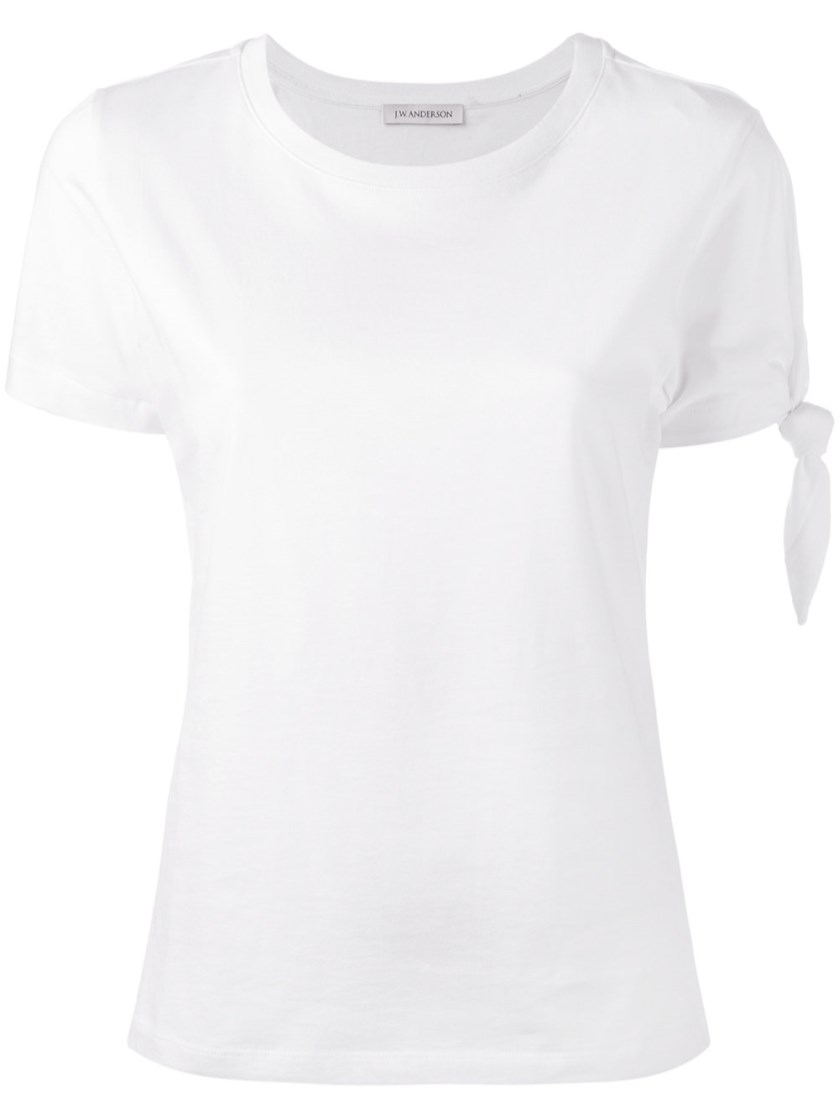 J.W.ANDERSON Knot-Sleeve Cotton-Jersey T-Shirt in Bianco | ModeSens