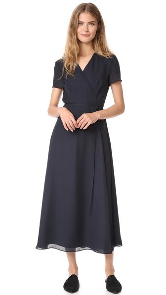 JENNI KAYNE Wrap Dress in Navy | ModeSens