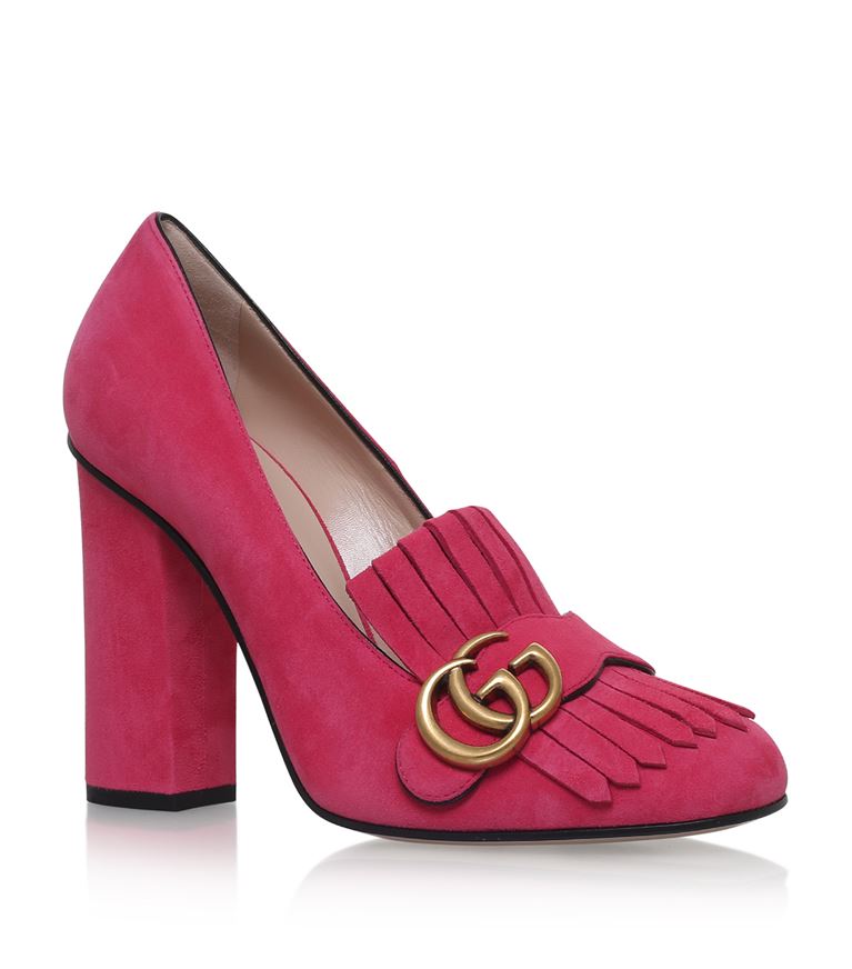 Gucci Marmont Fringed Pumps 105 In Pink | ModeSens