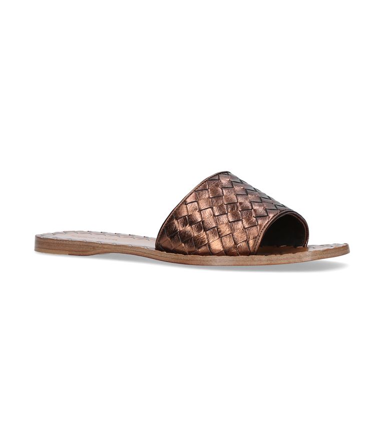 bottega veneta intrecciato leather slides