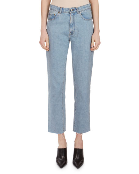 MAGDA BUTRYM Evansville High-Waist Cropped Straight-Leg Jeans in Light ...