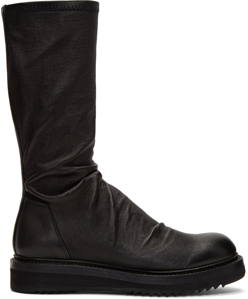 rick owens black creeper stocking boots