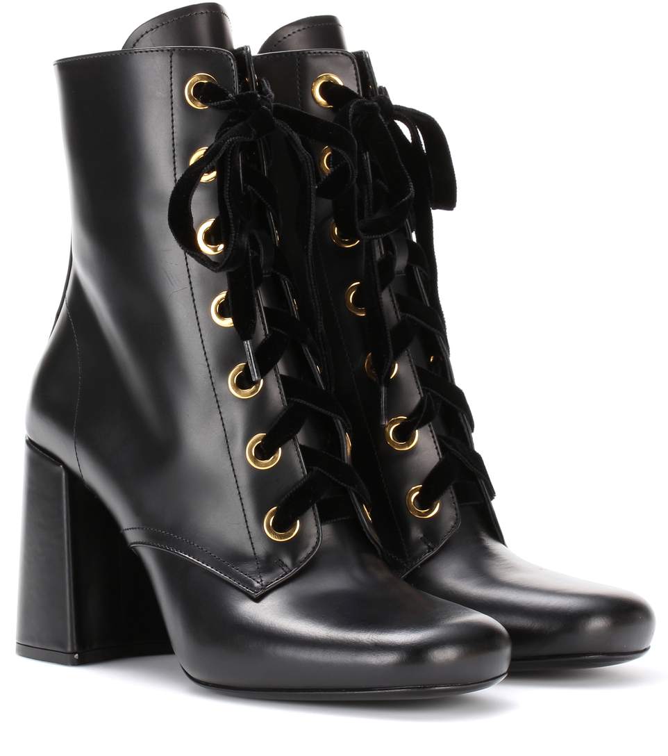 prada lace up leather boots