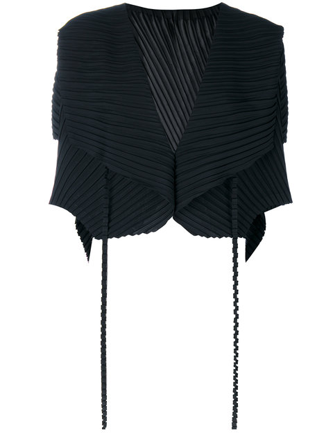 ISSEY MIYAKE - Pleated Blouse in Black | ModeSens