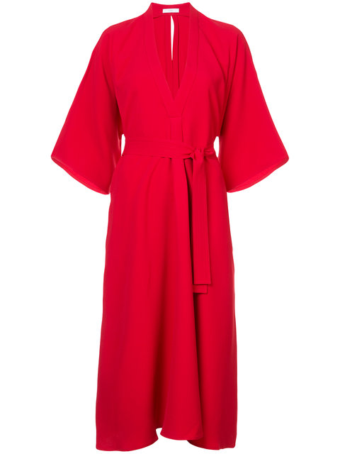 TOME TIE WAIST V-NECK DRESS, RED | ModeSens