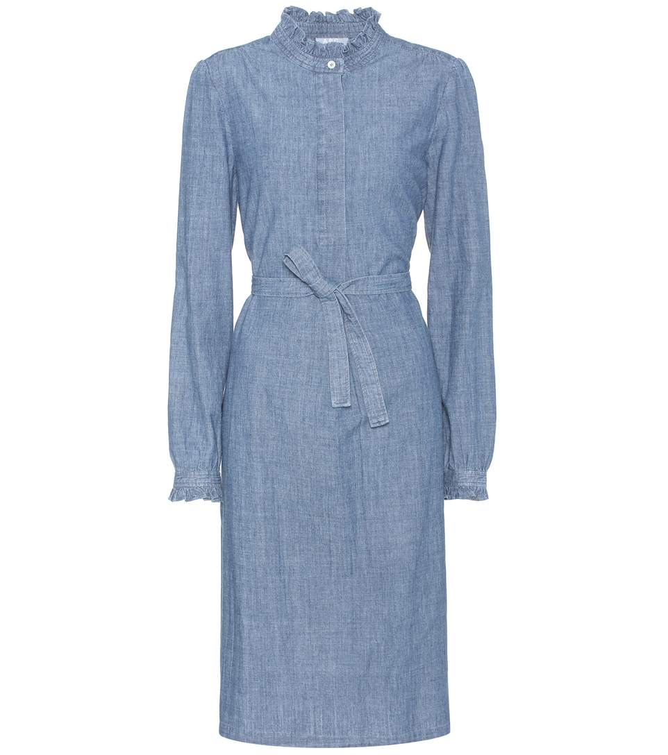 A.P.C. Cotton Chambray Dress in Iedigo Delave | ModeSens