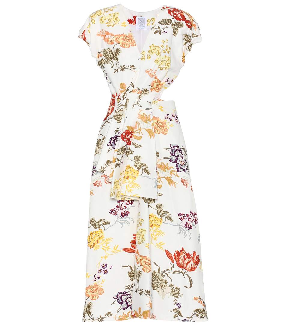 Rosie Assoulin Swept Away Cutout Floral-Print Cotton-Blend Faille Midi ...