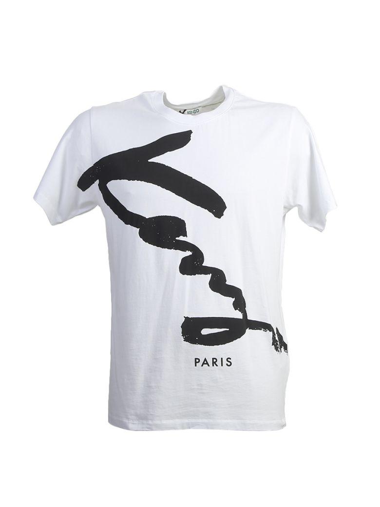 KENZO Signature Logo-Print Short-Sleeve T-Shirt, White | ModeSens