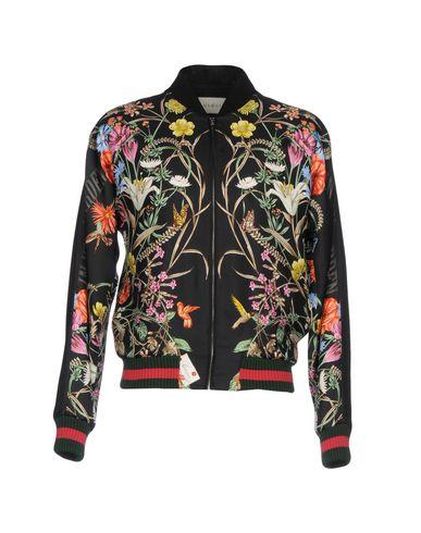 GUCCI FLORAL-PRINT EMBROIDERED SILK BOMBER JACKET, BLACK | ModeSens