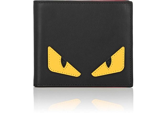 FENDI Monster Smooth Leather Classic Wallet in Grey | ModeSens
