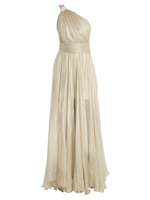 MARIA LUCIA HOHAN CALISTA ONE-SHOULDER SILK-MOUSSELINE GOWN, IVORY ...
