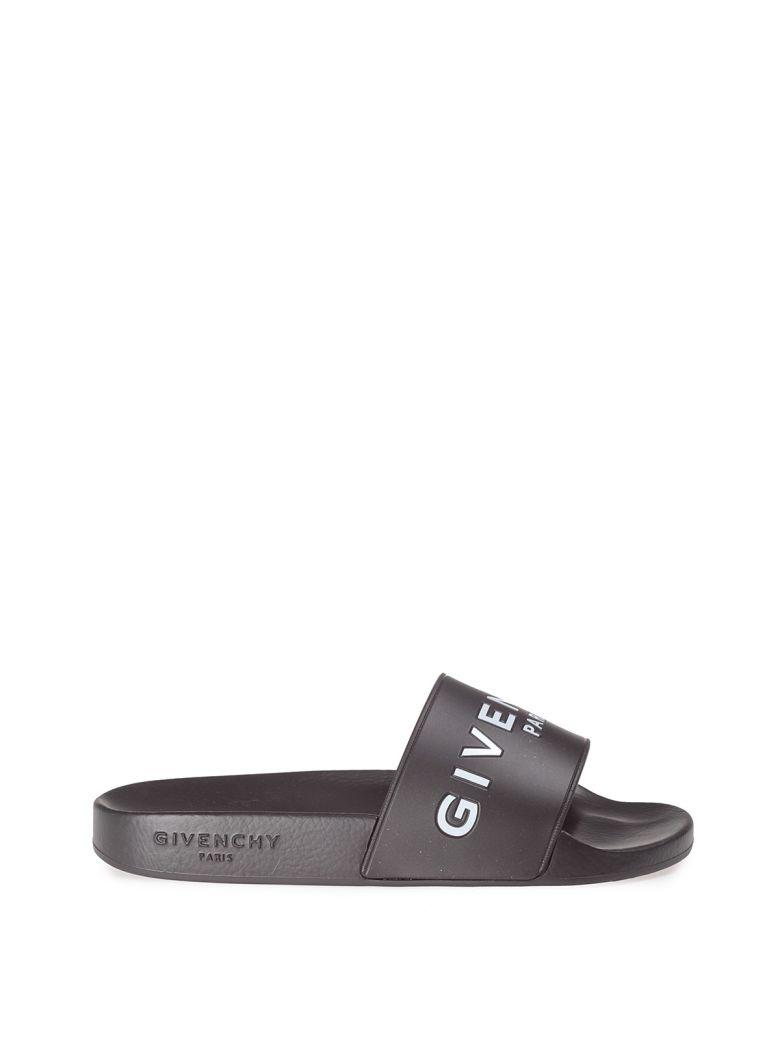 GIVENCHY 20Mm Logo Embossed Rubber Slide Sandals, Black in Multi Colors ...