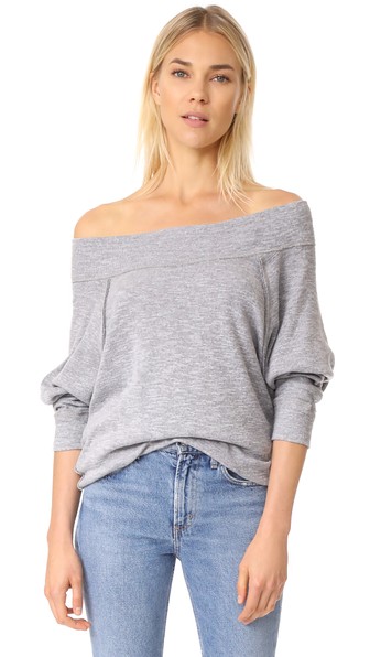 FREE PEOPLE PALISADES OFF THE SHOULDER TOP, GREY | ModeSens