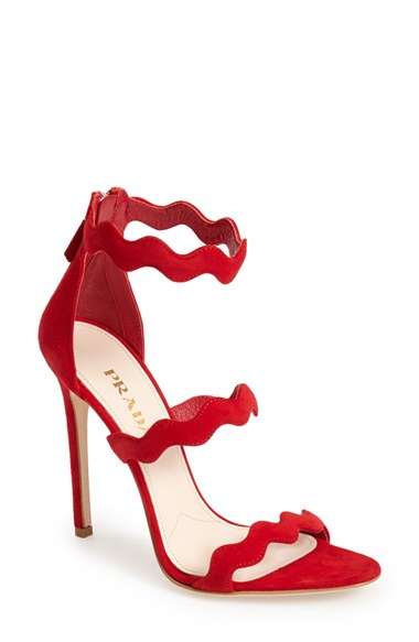 prada wavy strap heels