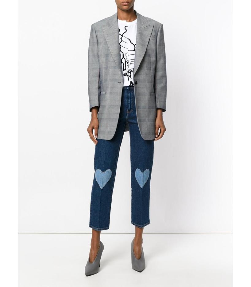 STELLA MCCARTNEY High-Rise Cropped Straight Heart-Detail Jeans in Blue | ModeSens