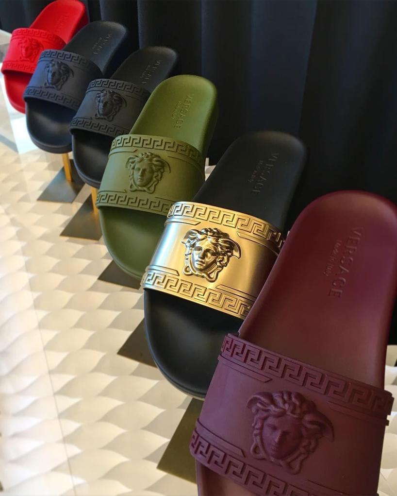 versace sandals gold