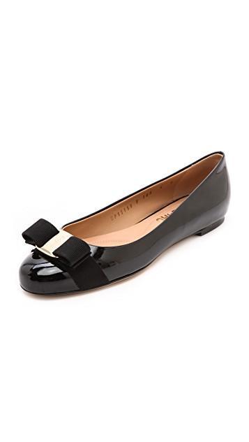 salvatore ferragamo vara bow ballerina shoes