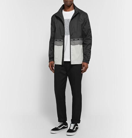 STUSSY GROSGRAIN-TRIMMED SHELL JACKET, BLACK | ModeSens